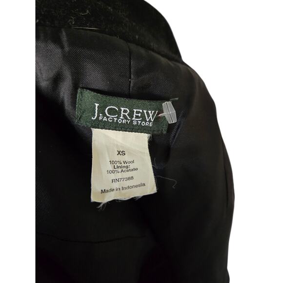 J Crew solid black double breasted peacoat with pockets, size xs - Picture 3 of 3